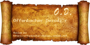 Offenbacher Dezsér névjegykártya
